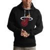 Antigua Miami Gorgeous Heat Black Team Logo Victory Pullover Hoodie