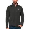 Antigua Miami Heat Charcoal Tribute Quarter Zip Pullover Top Unique