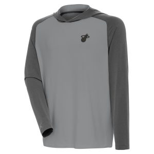 Antigua Miami Heat Gray Tonal Intrepid Pullover Fabulous Hoodie