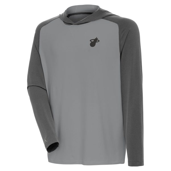 Antigua Miami Heat Gray Tonal Intrepid Pullover Fabulous Hoodie