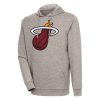 Antigua Miami Heat Oatmeal Premium Action Pullover Hoodie