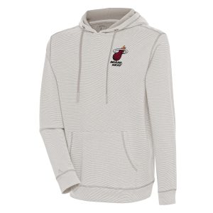Antigua Miami Unique Heat Oatmeal Axe Bunker Tri Blend Pullover Hoodie