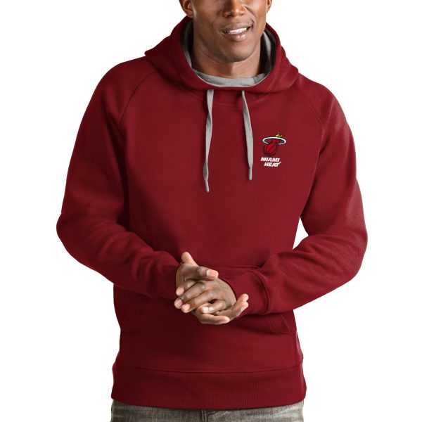 Antigua Miami Heat Red Victory Pullover Hoodie Trendy