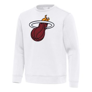 Antigua Miami Heat White Relevant Pullover Elegant Sweatshirt