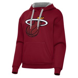 Antigua Miami Heat Trendy Women's Cardinal Victory Pullover Hoodie