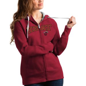 Antigua Miami Heat Women's Gorgeous Red Team Victory Full Zip Hoodie