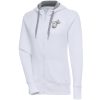 Antigua Miami Heat Women's White Brushed Metallic Victory Full Zip Hoodie Stylish
