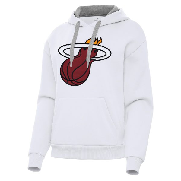 Antigua Miami Heat Women's White Stylish Victory Pullover Hoodie