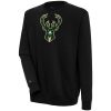 Antigua Milwaukee Bucks Black Chic Victory Crewneck Pullover Sweatshirt