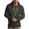 Antigua Gorgeous Milwaukee Bucks Charcoal Team Logo Victory Pullover Hoodie