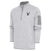 Antigua Milwaukee Bucks Heather Gray Metallic Chic Logo Fortune Quarter Zip Jacket