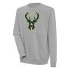 Antigua Milwaukee Bucks Heather Gray Victory Gorgeous Pullover Sweatshirt