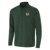 Antigua Milwaukee Bucks Hunter Green Trendy Bright Quarter Zip Top