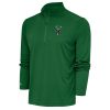 Antigua Milwaukee Bucks Hunter Green Metallic Stylish Logo Tribute Quarter Zip Top