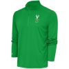 Antigua Milwaukee Gorgeous Bucks Kelly Green Shamrock Tribute Quarter Zip Pullover Top