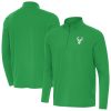 Antigua Milwaukee Bucks Kelly Green St. Patrick's Elegant Day Intent Quarter Zip Jacket
