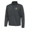 Antigua Milwaukee Bucks Pewter Twist Quarter Zip Eye - catching Pullover Top