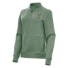 Antigua Chic Milwaukee Bucks Women's Hunter Green Crush Quarter Zip Fleece Sweatshirt