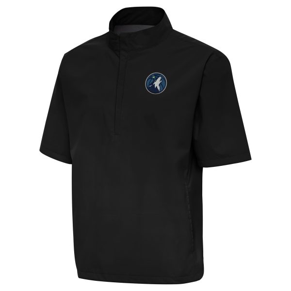 Antigua Minnesota Eye - catching Timberwolves Black Brisk Quarter Zip Windbreaker