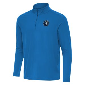 Antigua Minnesota Timberwolves Elegant Blue Intent Quarter Zip Top