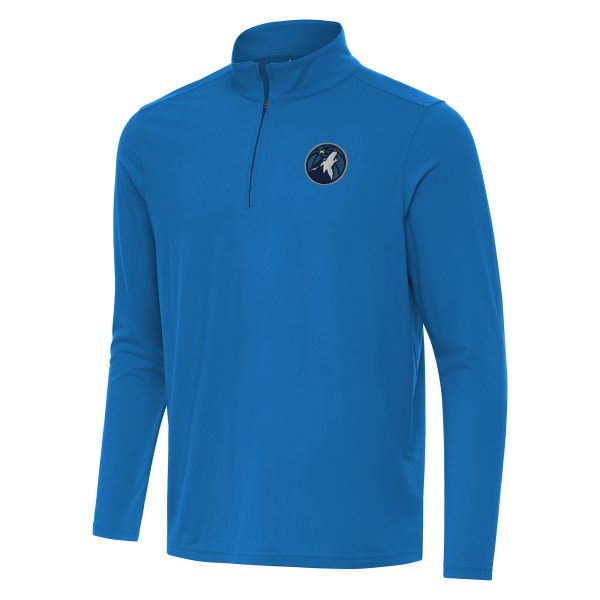 Antigua Minnesota Timberwolves Elegant Blue Intent Quarter Zip Top