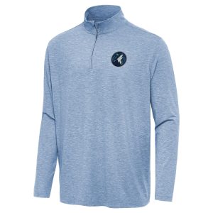 Antigua Minnesota Chic Timberwolves Heather Blue Hunk Quarter Zip Top
