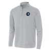 Antigua Minnesota Timberwolves Heather Gray Bright Fabulous Quarter Zip Top