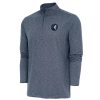 Antigua Minnesota Premium Timberwolves Heather Navy Hunk Quarter Zip Pullover Top