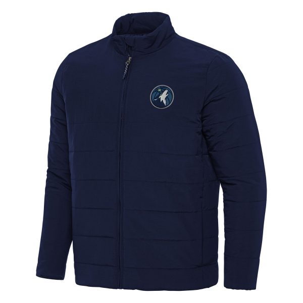 Antigua Premium Minnesota Timberwolves Navy Swelter Full Zip Puffer Jacket