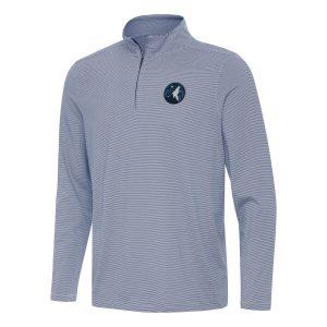 Antigua Minnesota Timberwolves Navy Fabulous Twine Quarter Zip Top
