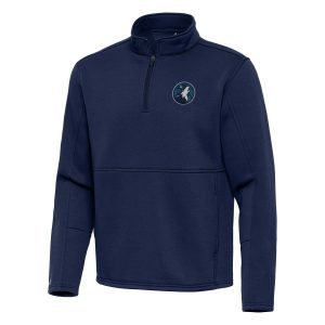 Antigua Eye - catching Minnesota Timberwolves Navy Twist Quarter Zip Pullover Top