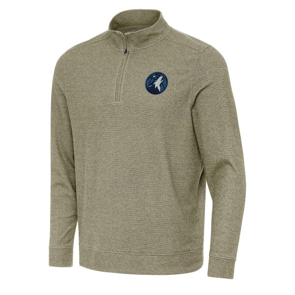 Antigua Minnesota Timberwolves Trendy Olive Subtle Quarter Zip Sweatshirt