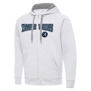 Antigua Minnesota Timberwolves White Big & Tall Victory Chic Full Zip Hoodie Jacket