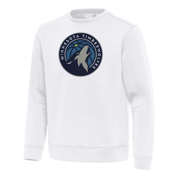 Antigua Minnesota Timberwolves White Unique Relevant Pullover Sweatshirt