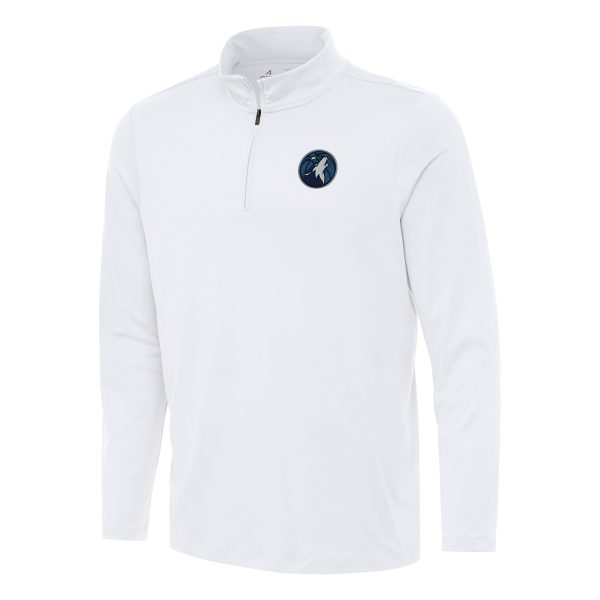 Antigua Minnesota Fabulous Timberwolves White Reprocess Quarter Zip Top