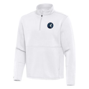 Antigua Minnesota Timberwolves White Twist Elegant Quarter Zip Pullover Top
