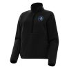 Antigua Minnesota Timberwolves Women's Black Figure Half Zip Stylish Pullover Sweatshirt