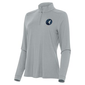 Antigua Minnesota Timberwolves Unique Women's Gray Intent Quarter Zip Top