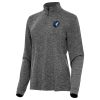 Antigua Minnesota Timberwolves Women's Heather Unique Black Mentor Quarter Zip Mock Long Sleeve Top