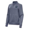 Antigua Minnesota Timberwolves Women's Heather Navy Crush Quarter Zip Fleece Stylish Sweatshirt