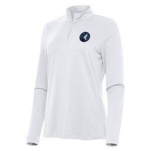 Antigua Minnesota Stylish Timberwolves Women's White Reprocess Quarter Zip Top