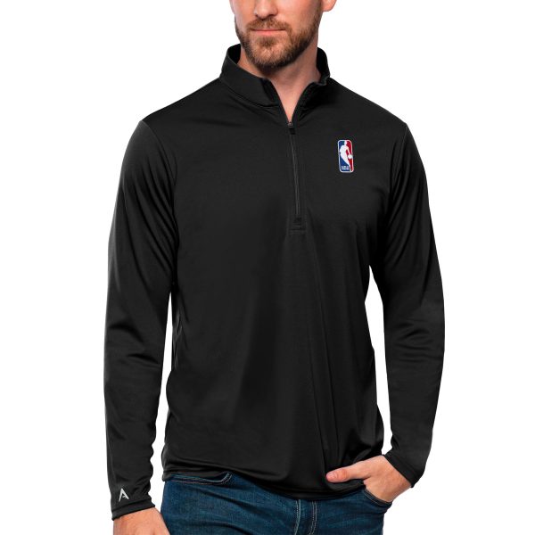 Antigua NBA Black Tribute Quarter Elegant Zip Pullover Top