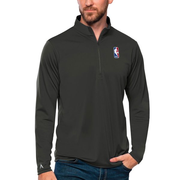 Antigua NBA Gray Tribute Quarter Zip Elegant Pullover Top