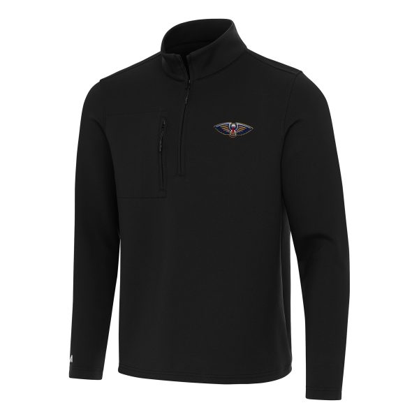 Antigua New Orleans Pelicans Black Insider Quarter Zip Gorgeous Top
