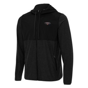 Antigua New Orleans Pelicans Black Chic Sway Full Zip Hoodie Jacket