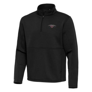 Antigua New Orleans Pelicans Black Twist Quarter Chic Zip Pullover Top