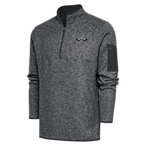 Antigua New Orleans Trendy Pelicans Heather Gray Metallic Logo Big & Tall Fortune Quarter Zip Jacket