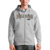 Antigua New Orleans Elegant Pelicans Heathered Gray Victory Full Zip Hoodie