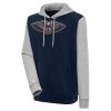 Antigua New Orleans Pelicans Eye - catching Navy/Heather Gray Victory Colorblock Pullover Hoodie