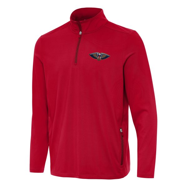 Antigua New Orleans Pelicans Red Perilous Chic Quarter Zip Sweatshirt